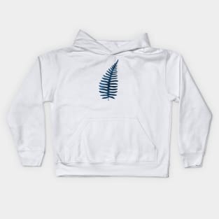 Blue Fern Leaf Kids Hoodie